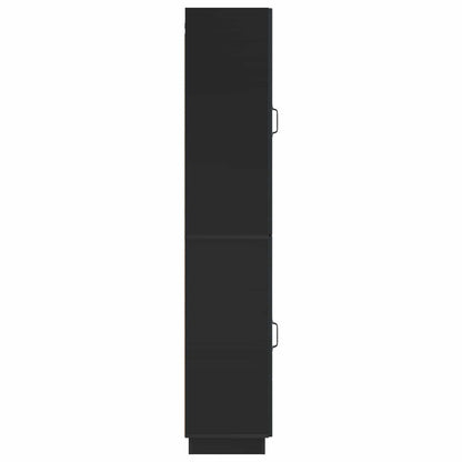 vidaXL Cabinet Set 2 pcs Black Engineered Wood