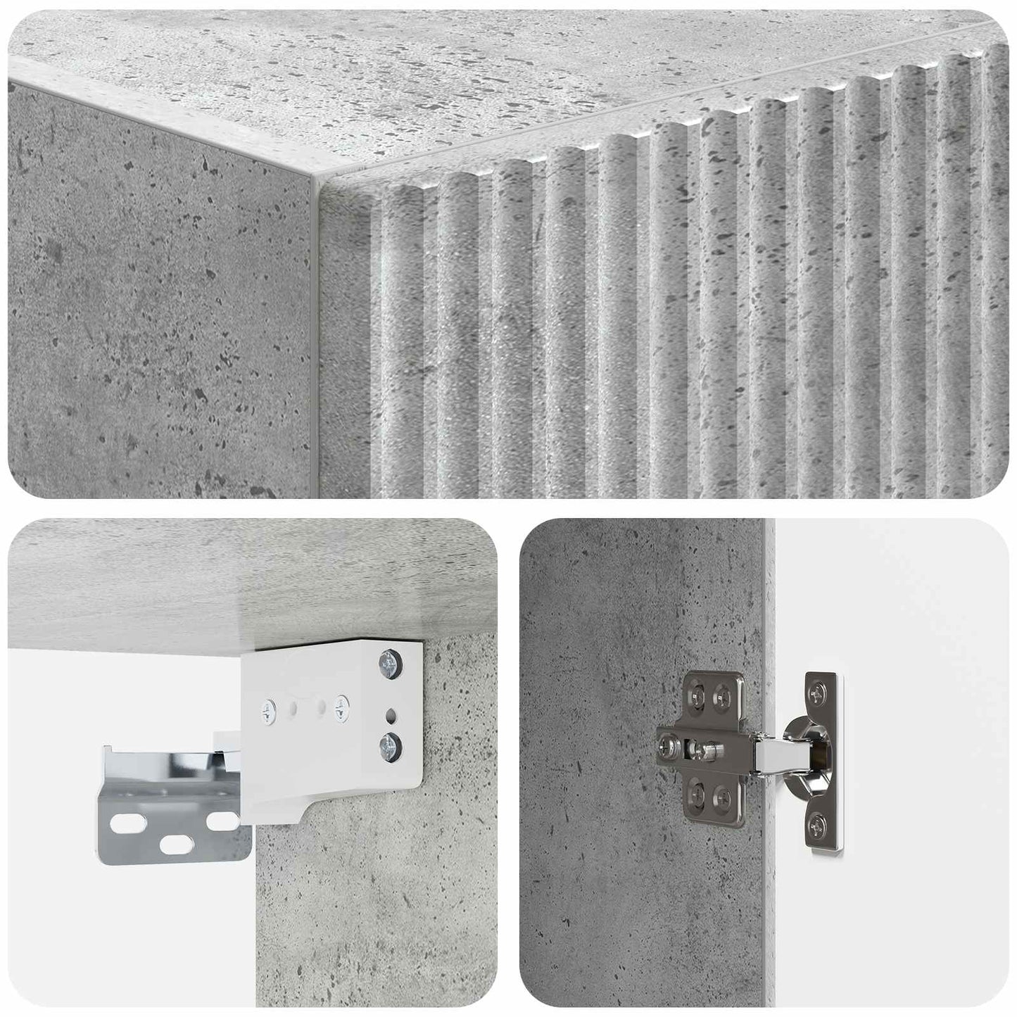 vidaXL Cabinet Set 2 pcs Concrete Grey Engineered Wood