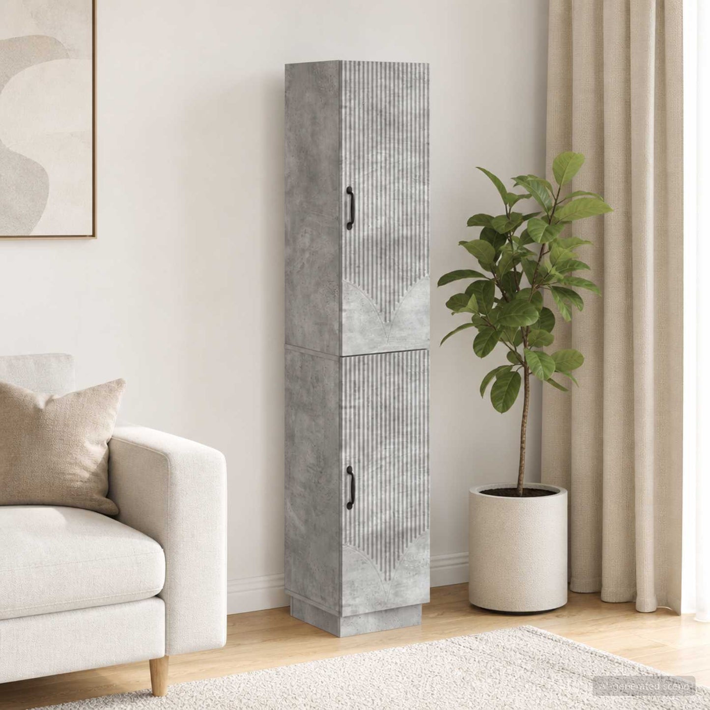 vidaXL Cabinet Set 2 pcs Concrete Grey Engineered Wood