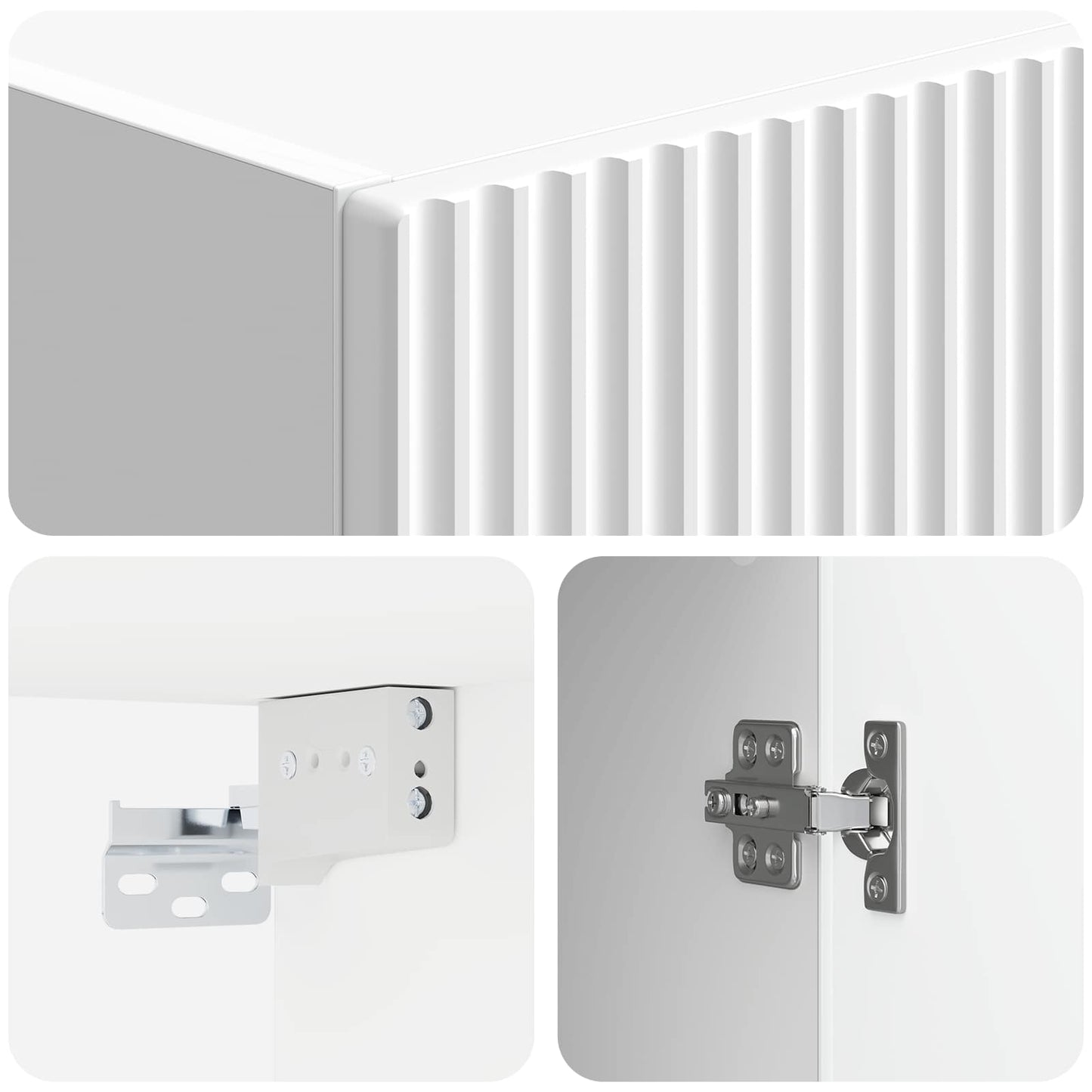 vidaXL Cabinet Set 2 pcs High Gloss White Engineered Wood