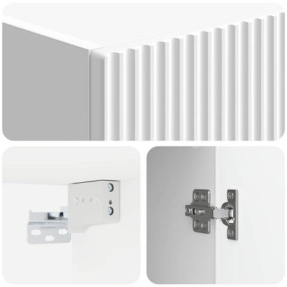 vidaXL Cabinet Set 2 pcs High Gloss White Engineered Wood