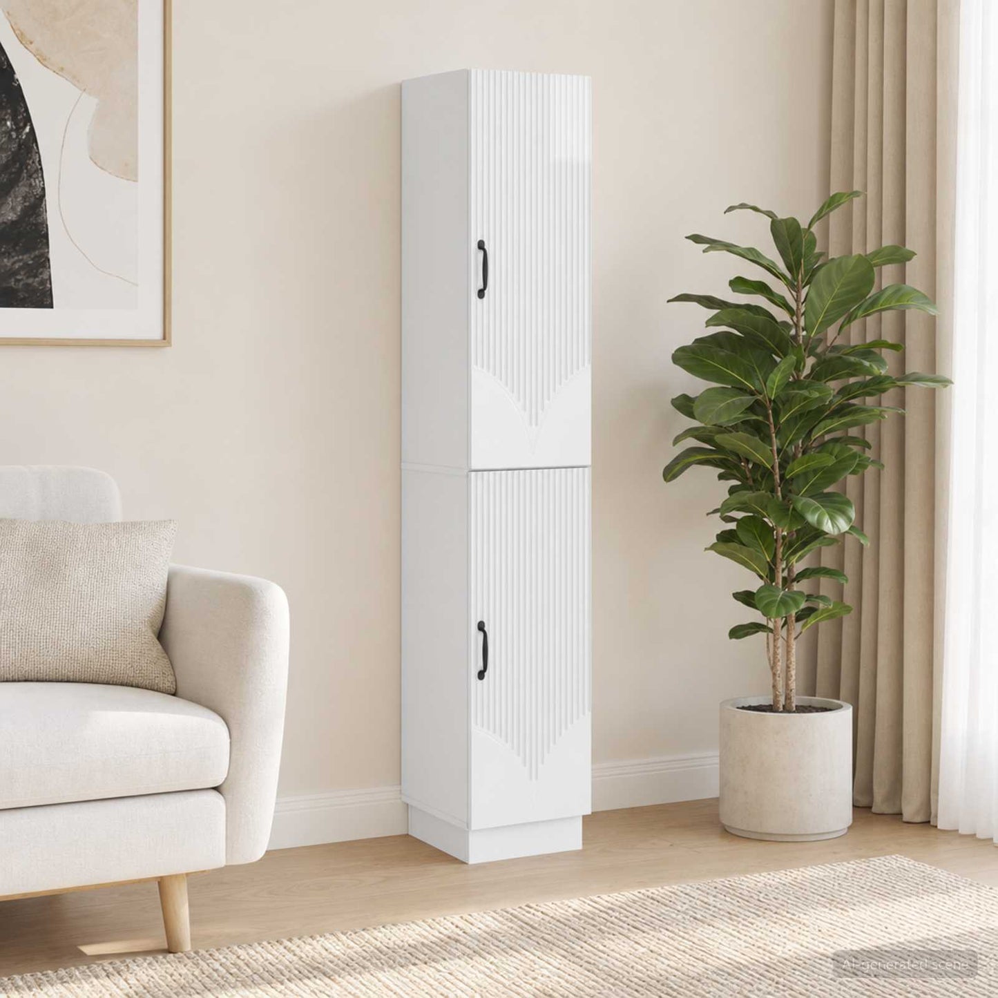 vidaXL Cabinet Set 2 pcs High Gloss White Engineered Wood