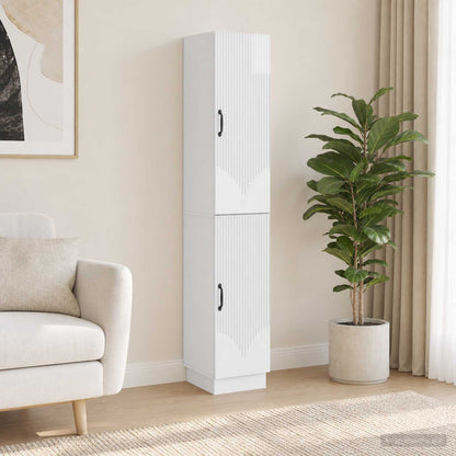 vidaXL Cabinet Set 2 pcs High Gloss White Engineered Wood