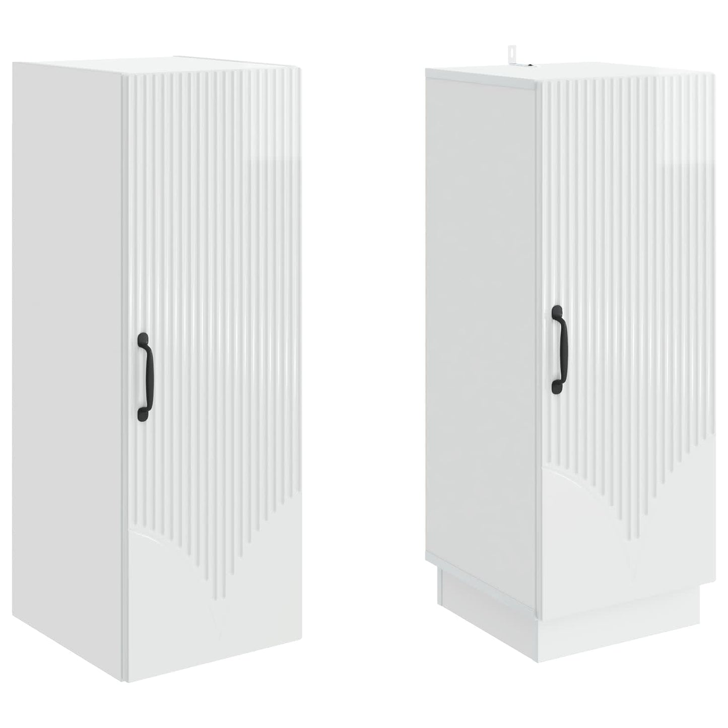 vidaXL Cabinet Set 2 pcs High Gloss White Engineered Wood