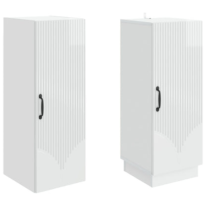 vidaXL Cabinet Set 2 pcs High Gloss White Engineered Wood