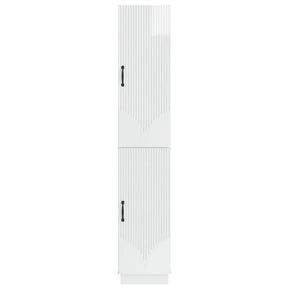 vidaXL Cabinet Set 2 pcs High Gloss White Engineered Wood