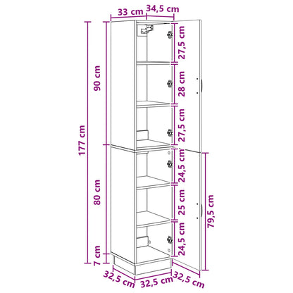 vidaXL Cabinet Set 2 pcs High Gloss White Engineered Wood