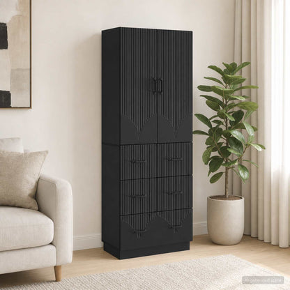 vidaXL Cabinet Set 2 pcs 66 x 34.5 x 87 cm Engineered Wood Black