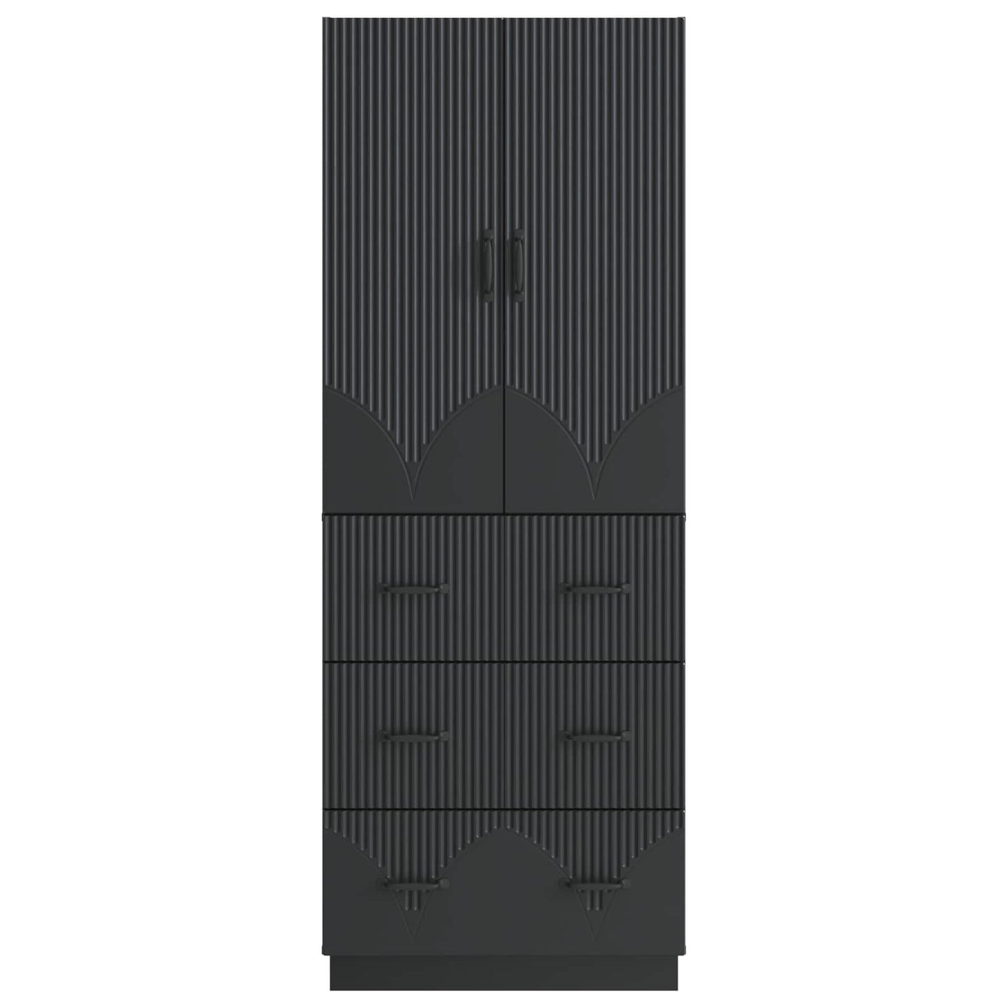 vidaXL Cabinet Set 2 pcs 66 x 34.5 x 87 cm Engineered Wood Black