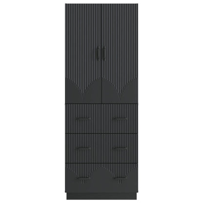 vidaXL Cabinet Set 2 pcs 66 x 34.5 x 87 cm Engineered Wood Black