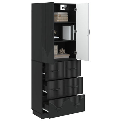 vidaXL Cabinet Set 2 pcs 66 x 34.5 x 87 cm Engineered Wood Black