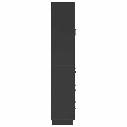 vidaXL Cabinet Set 2 pcs 66 x 34.5 x 87 cm Engineered Wood Black