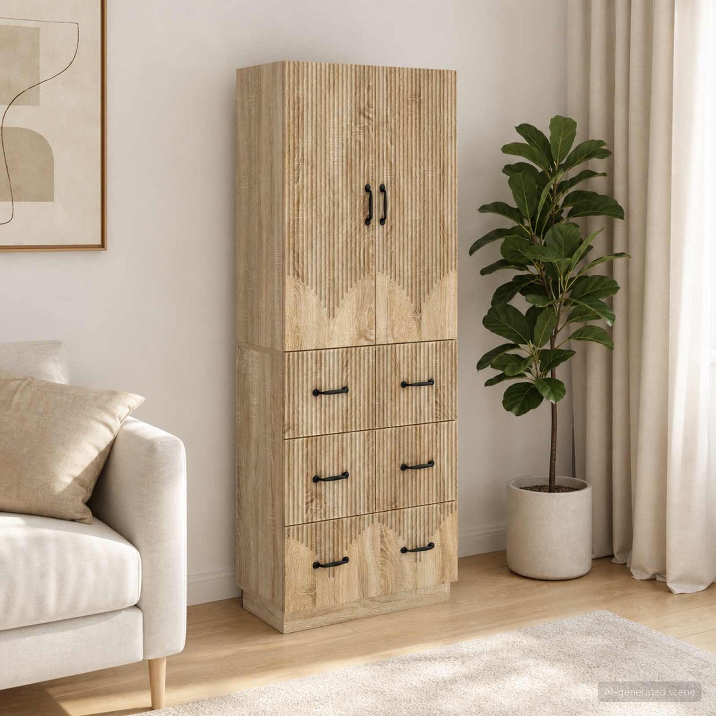 vidaXL Cabinet Set 2 pcs Sonoma Oak 66 x 34.5 x 87 cm Engineered Wood