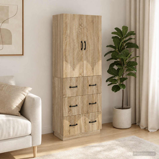 vidaXL Cabinet Set 2 pcs Sonoma Oak 66 x 34.5 x 87 cm Engineered Wood