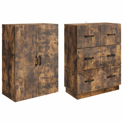 vidaXL Cabinet Set 2 pcs Smoked Oak 66 x 34.5 x 87 cm Engineered Wood