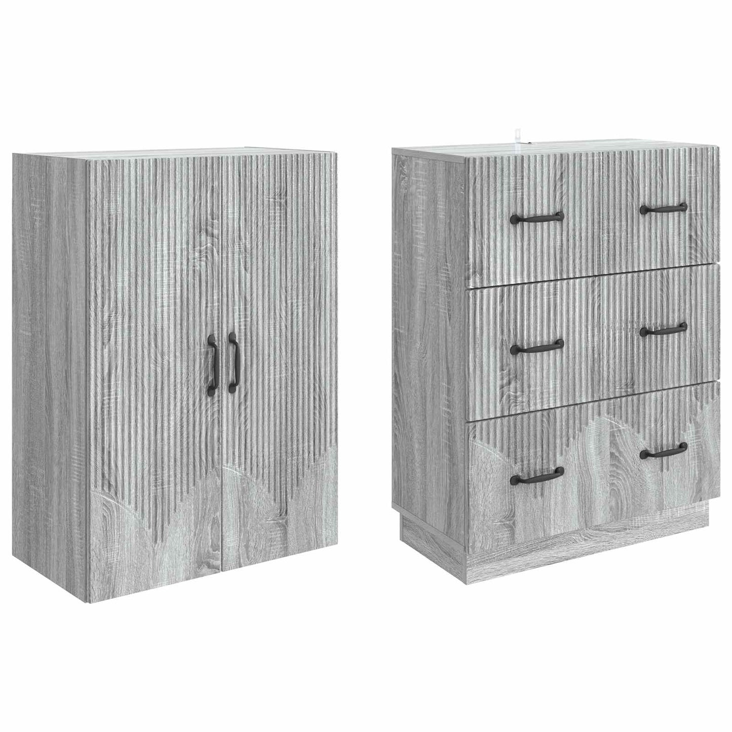 vidaXL Cabinet Set 2 pcs Grey Sonoma 66 x 34.5 x 87 cm Engineered Wood