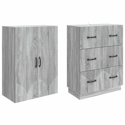 vidaXL Cabinet Set 2 pcs Grey Sonoma 66 x 34.5 x 87 cm Engineered Wood