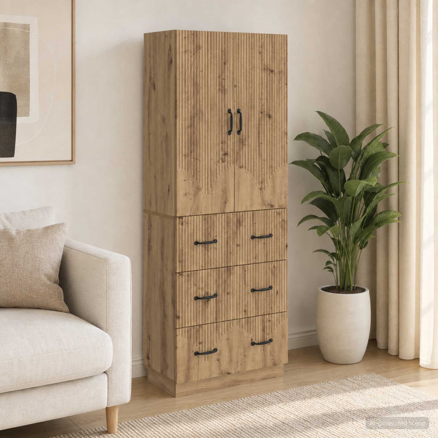 vidaXL Cabinet Set 2 pcs 66 x 34.5 x 87 cm Engineered Wood Artisan Oak