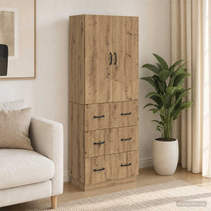 vidaXL Cabinet Set 2 pcs 66 x 34.5 x 87 cm Engineered Wood Artisan Oak