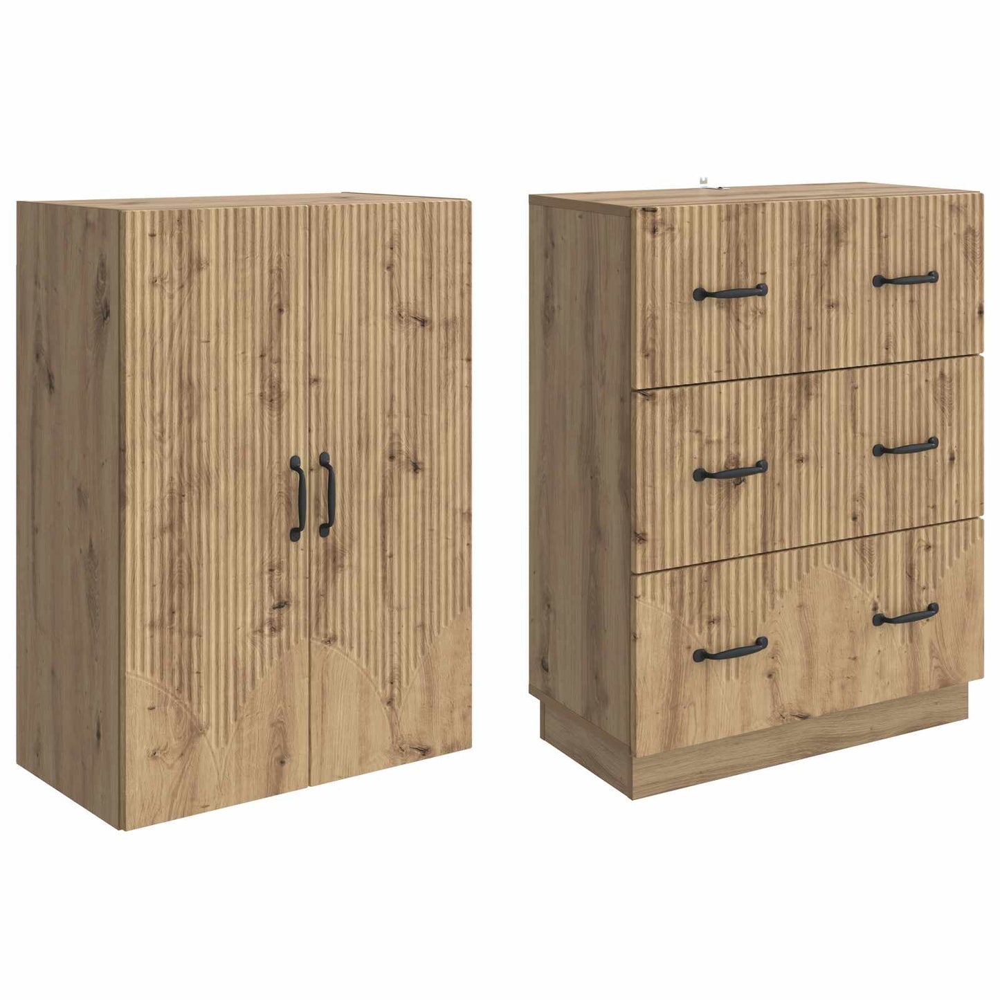 vidaXL Cabinet Set 2 pcs 66 x 34.5 x 87 cm Engineered Wood Artisan Oak