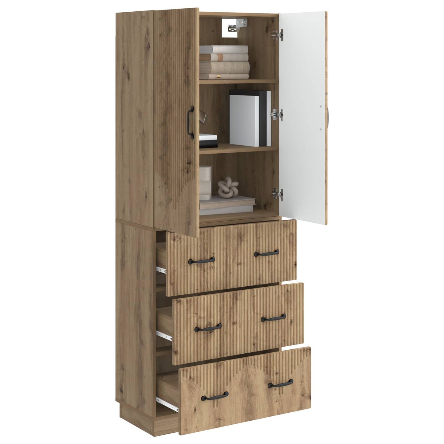 vidaXL Cabinet Set 2 pcs 66 x 34.5 x 87 cm Engineered Wood Artisan Oak