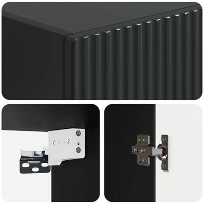vidaXL Cabinet Set 2 pcs 33 x 34.5 x 87 cm Engineered Wood Black
