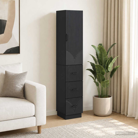 vidaXL Cabinet Set 2 pcs 33 x 34.5 x 87 cm Engineered Wood Black