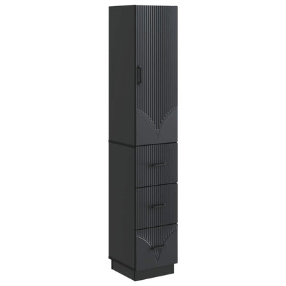 vidaXL Cabinet Set 2 pcs 33 x 34.5 x 87 cm Engineered Wood Black