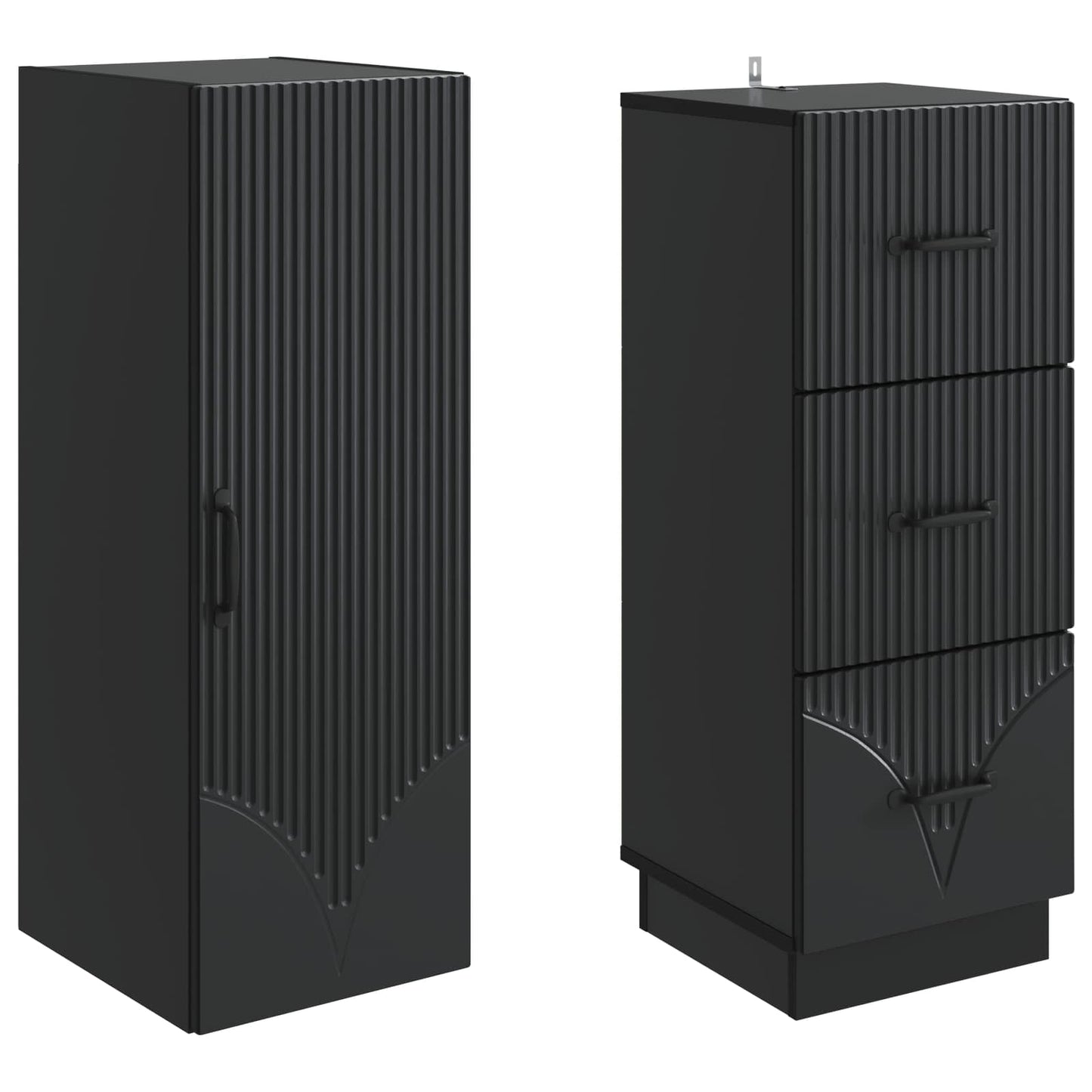 vidaXL Cabinet Set 2 pcs 33 x 34.5 x 87 cm Engineered Wood Black