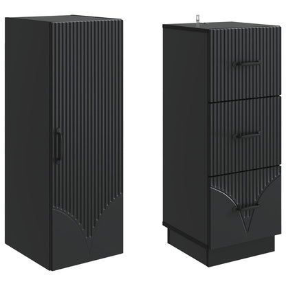 vidaXL Cabinet Set 2 pcs 33 x 34.5 x 87 cm Engineered Wood Black