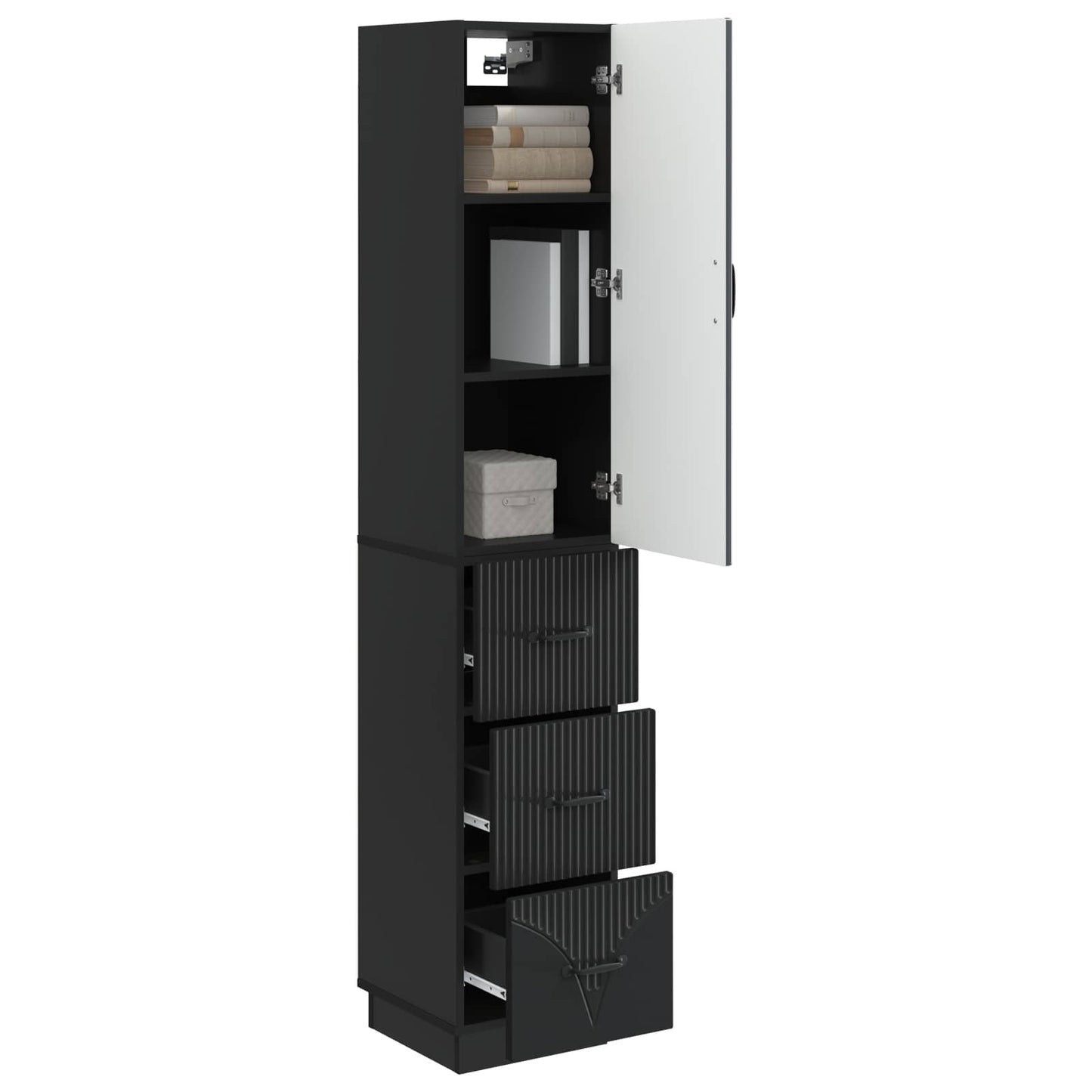 vidaXL Cabinet Set 2 pcs 33 x 34.5 x 87 cm Engineered Wood Black