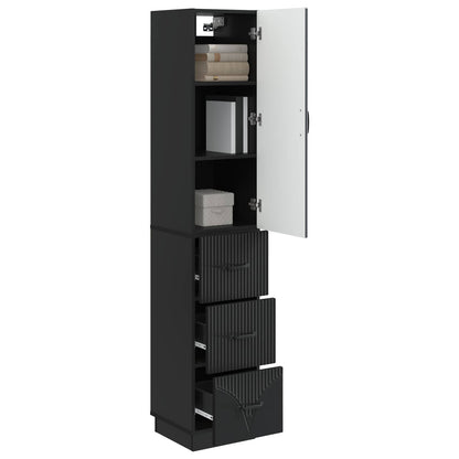 vidaXL Cabinet Set 2 pcs 33 x 34.5 x 87 cm Engineered Wood Black