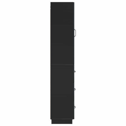 vidaXL Cabinet Set 2 pcs 33 x 34.5 x 87 cm Engineered Wood Black
