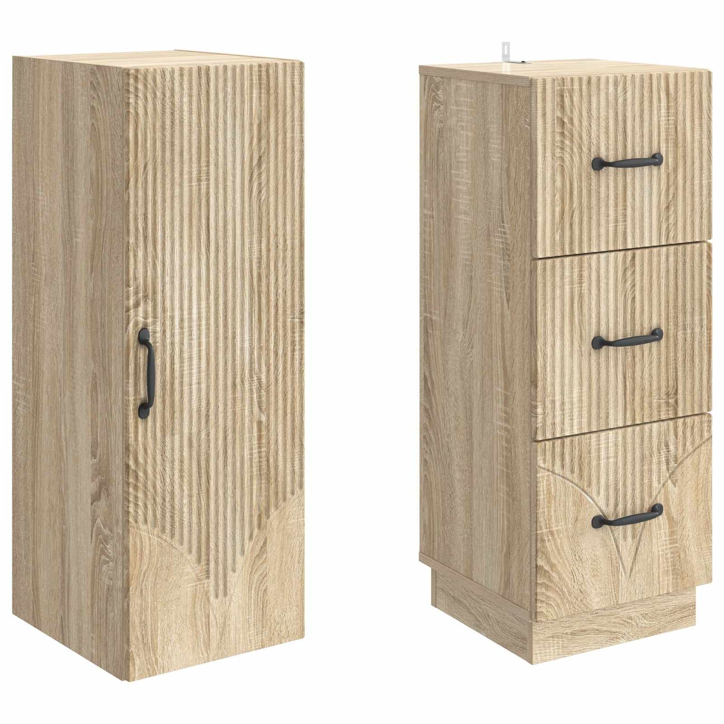 vidaXL Cabinet Set 2 pcs 33 x 34.5 x 87 cm Engineered Wood Sonoma Oak