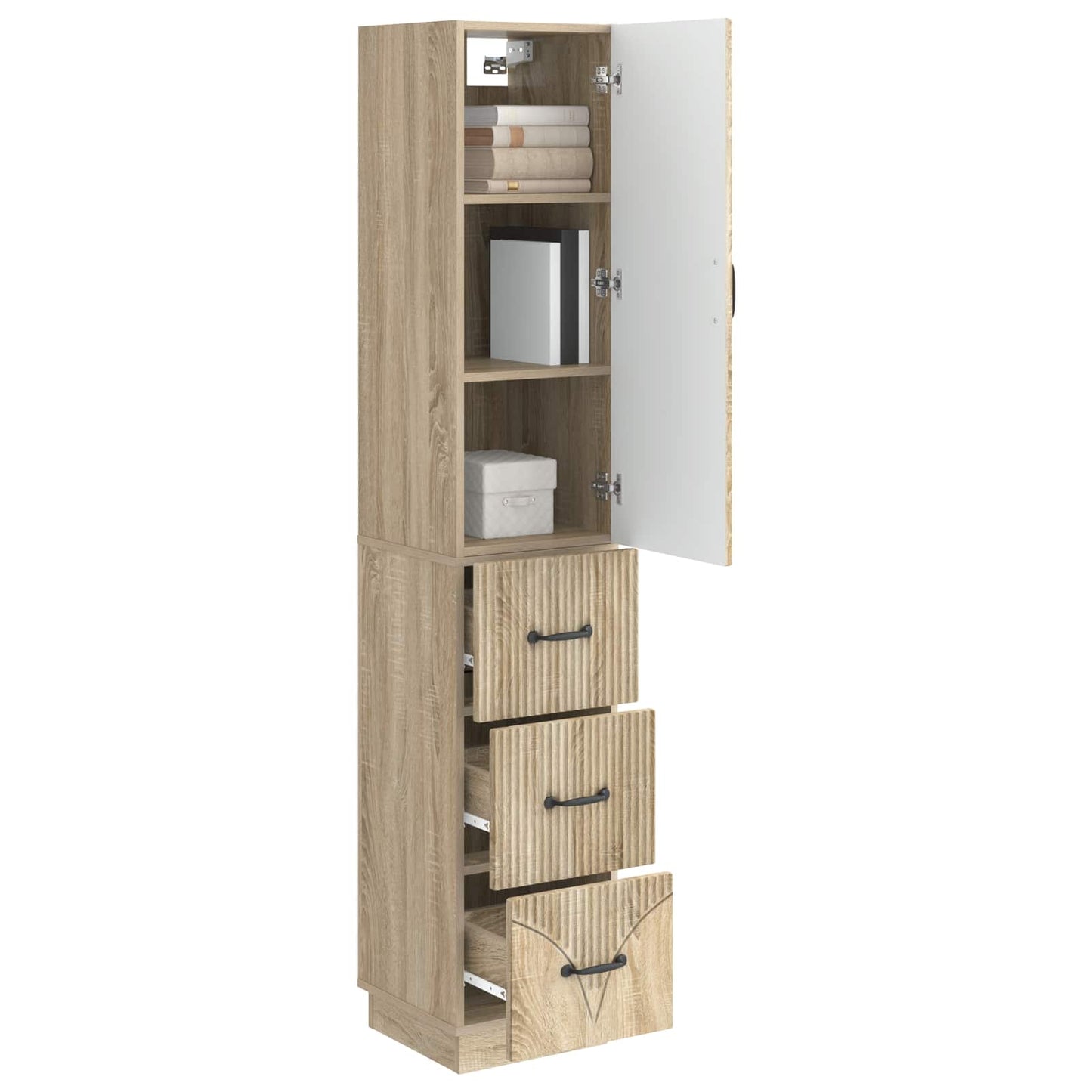 vidaXL Cabinet Set 2 pcs 33 x 34.5 x 87 cm Engineered Wood Sonoma Oak