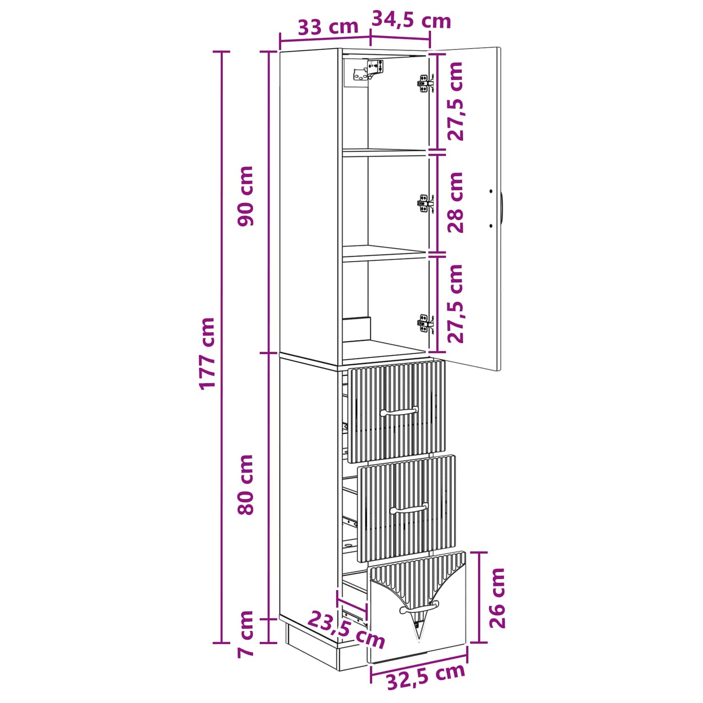 vidaXL Cabinet Set 2 pcs 33 x 34.5 x 87 cm Engineered Wood Sonoma Oak
