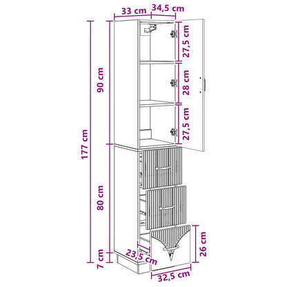 vidaXL Cabinet Set 2 pcs 33 x 34.5 x 87 cm Engineered Wood Sonoma Oak