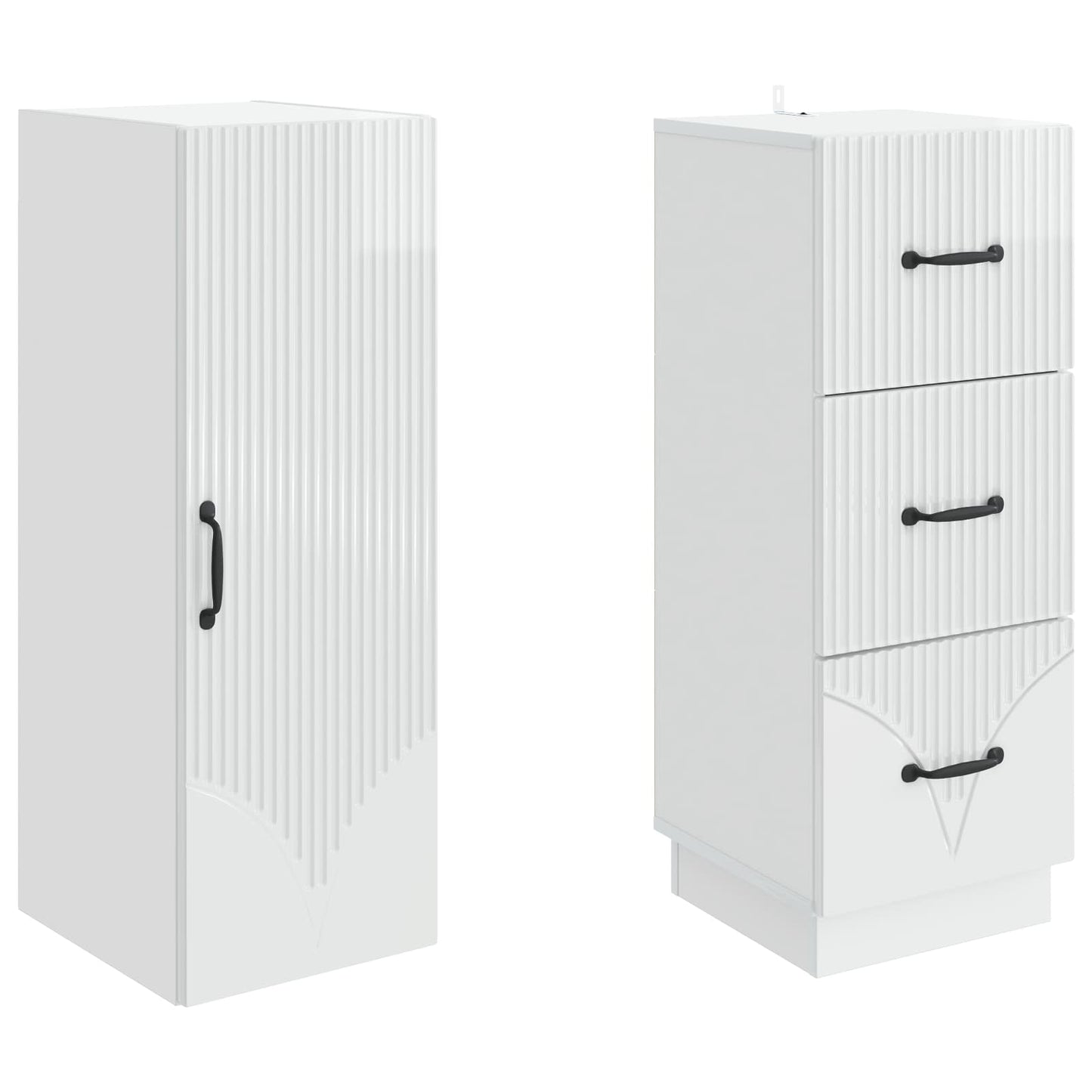 vidaXL Cabinet Set 2 pcs High Gloss White 33 x 34.5 x 87 cm