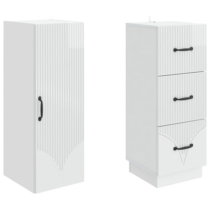vidaXL Cabinet Set 2 pcs High Gloss White 33 x 34.5 x 87 cm