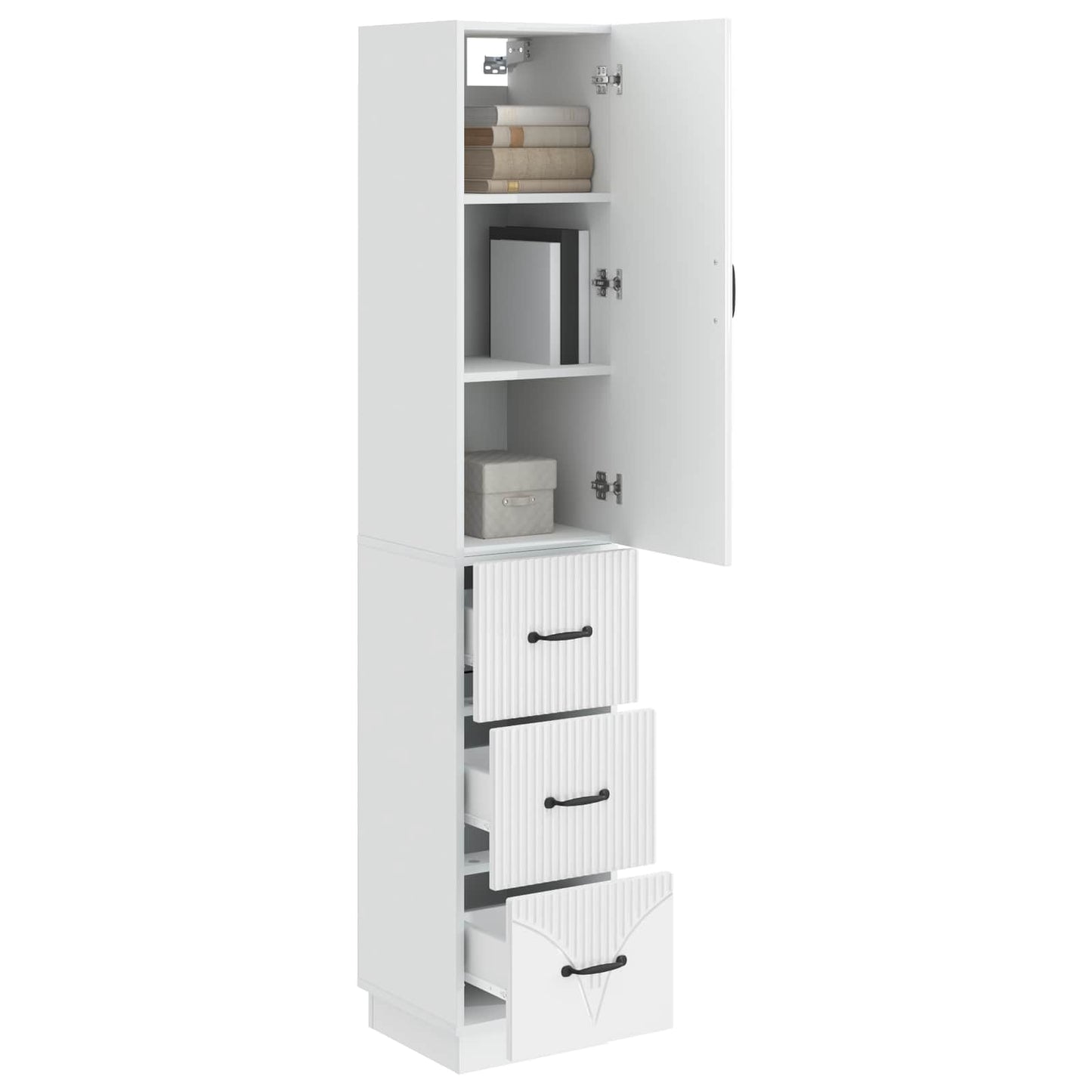 vidaXL Cabinet Set 2 pcs High Gloss White 33 x 34.5 x 87 cm