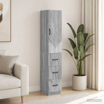vidaXL Cabinet Set 2 pcs 33 x 34.5 x 87 cm Engineered Wood Grey Sonoma