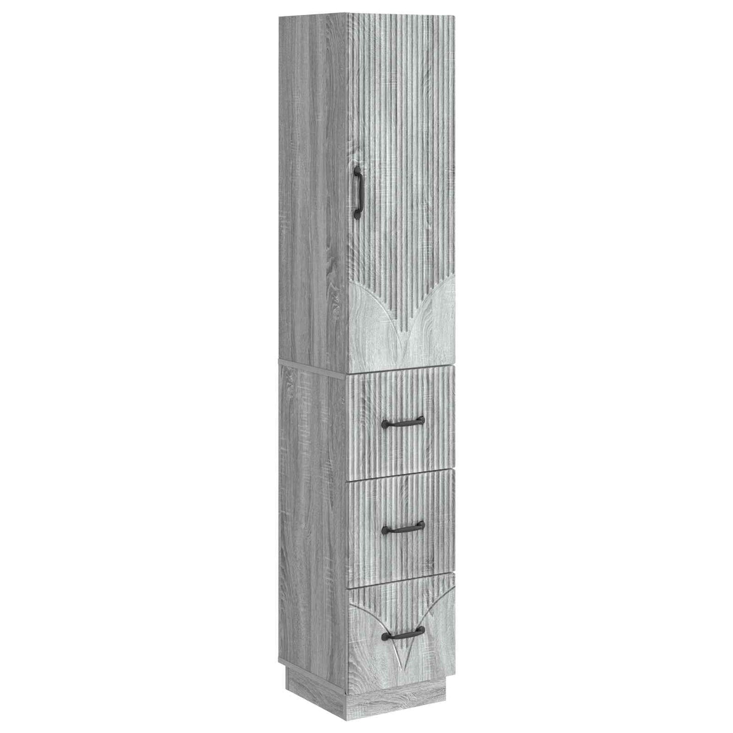 vidaXL Cabinet Set 2 pcs 33 x 34.5 x 87 cm Engineered Wood Grey Sonoma