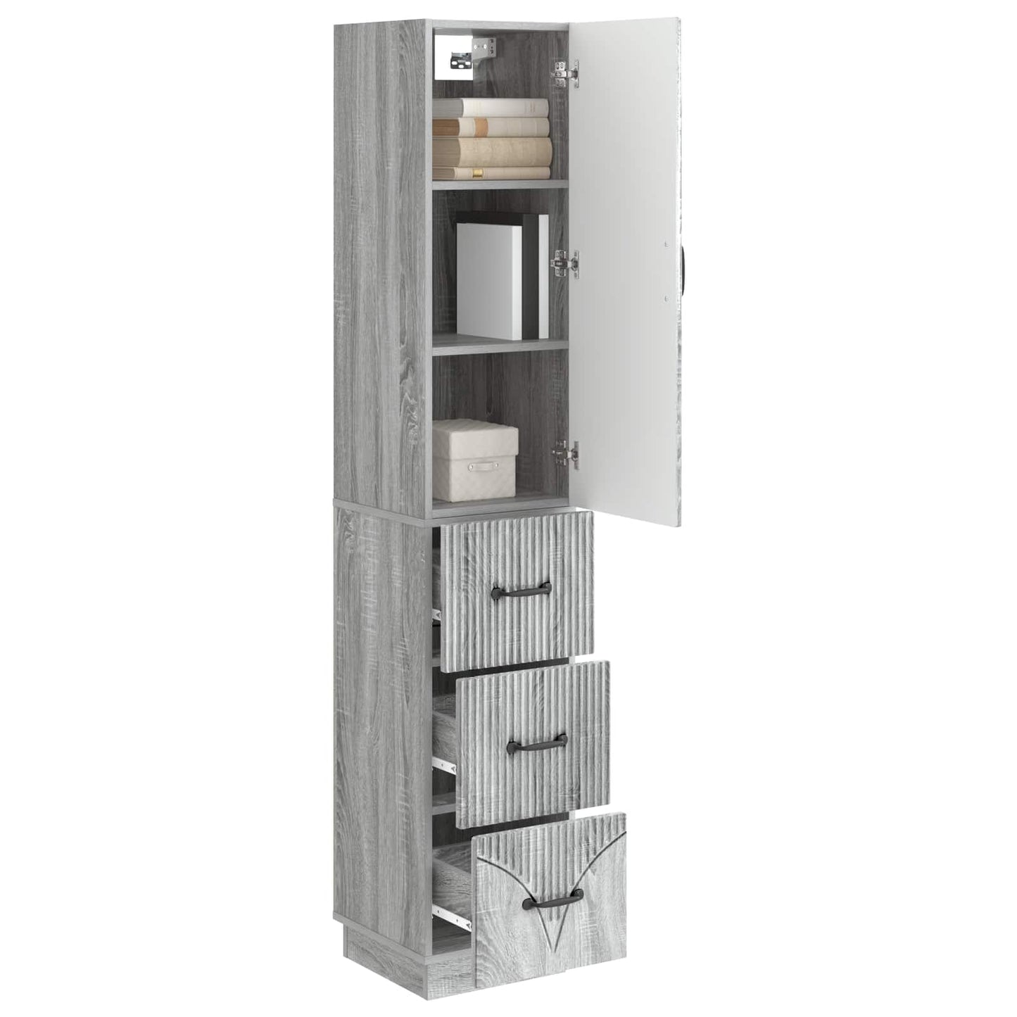 vidaXL Cabinet Set 2 pcs Grey Sonoma 33 x 34.5 x 87 cm Engineered Wood