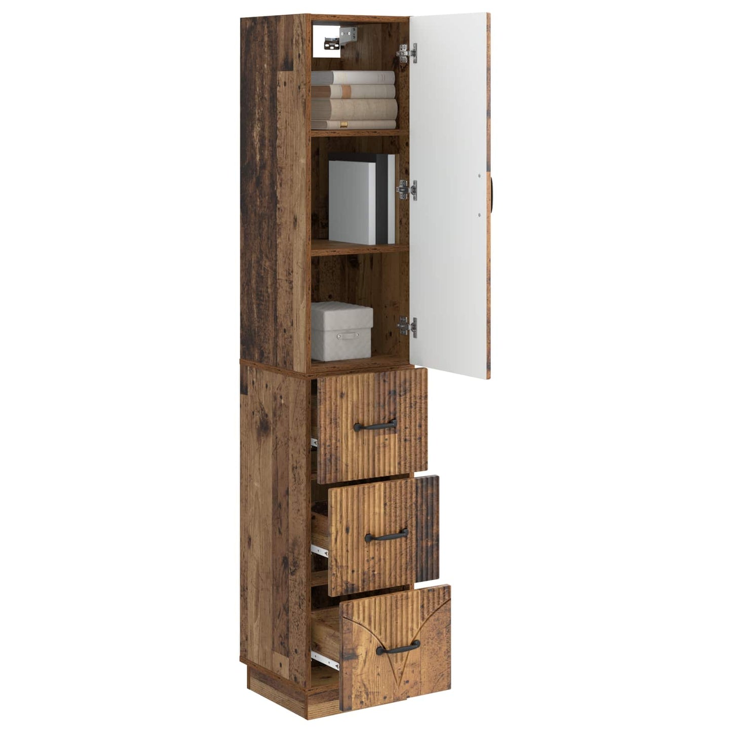 vidaXL Cabinet Set 2 pcs 33 x 34.5 x 87 cm Engineered Wood Old Wood