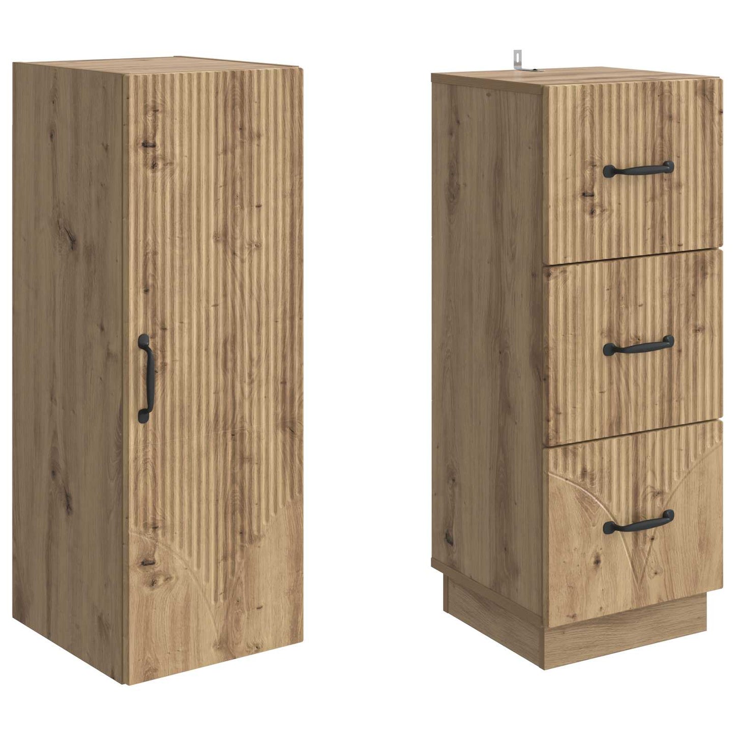 vidaXL Cabinet Set 2 pcs Artisan Oak 33 x 34.5 x 87 cm Engineered Wood