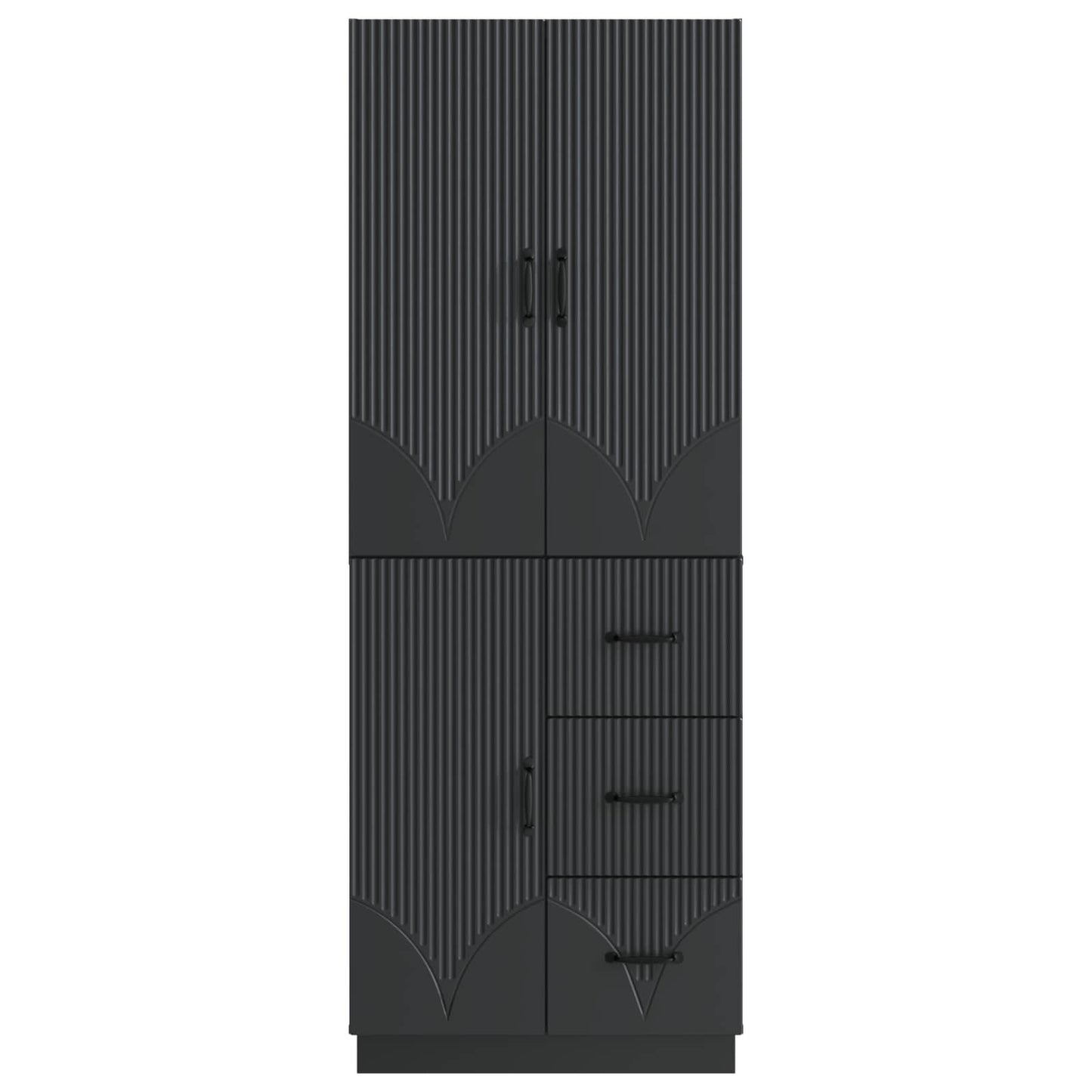 vidaXL Cabinet Set 2 pcs Black Engineered Wood
