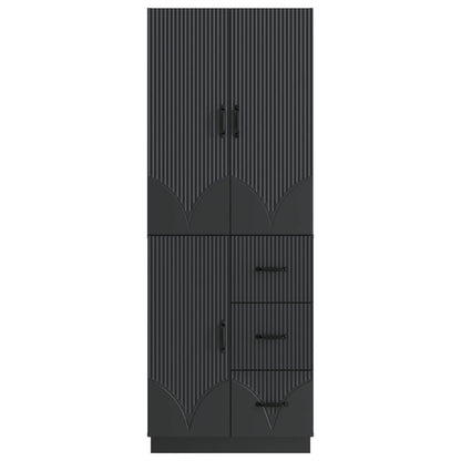 vidaXL Cabinet Set 2 pcs Black Engineered Wood