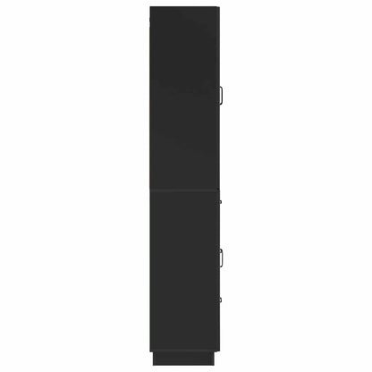 vidaXL Cabinet Set 2 pcs Black Engineered Wood