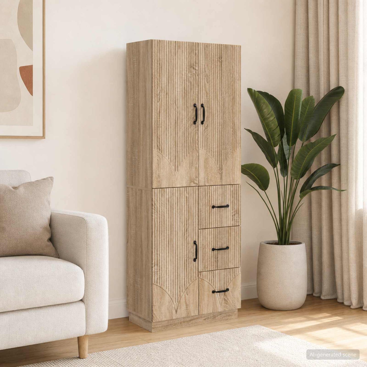vidaXL Cabinet Set 2 pcs Sonoma Oak Engineered Wood