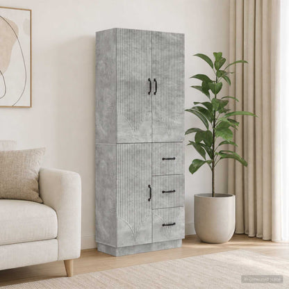 vidaXL Cabinet Set 2 pcs Concrete Grey Engineered Wood